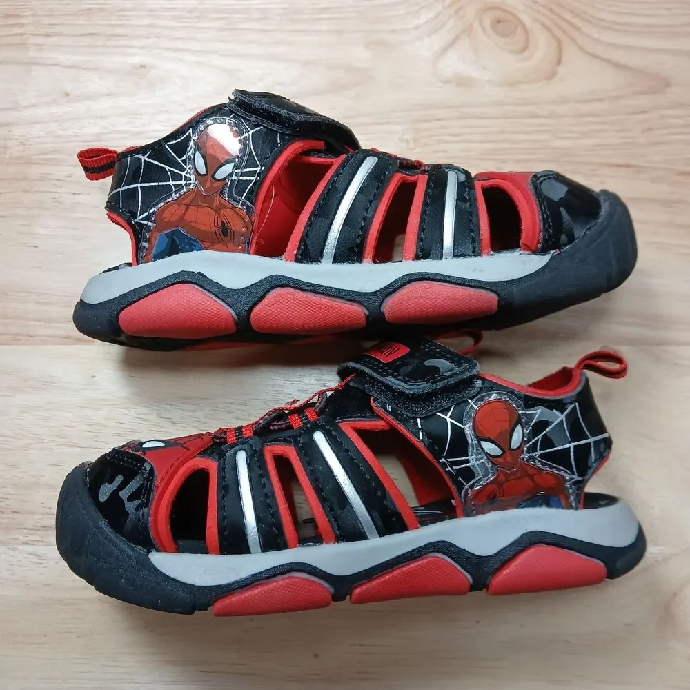 Marvel Spiderman Fisherman Sandals Boy Toddlers Size 10